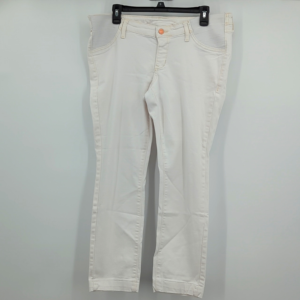 Maternity Jeans Cropped Pants White